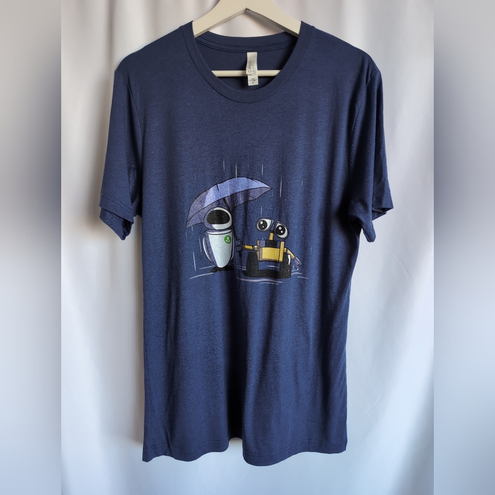 WALL-E & Eve Bella + Canvas Graphic Men's Blue Navy Medium T-Shirt